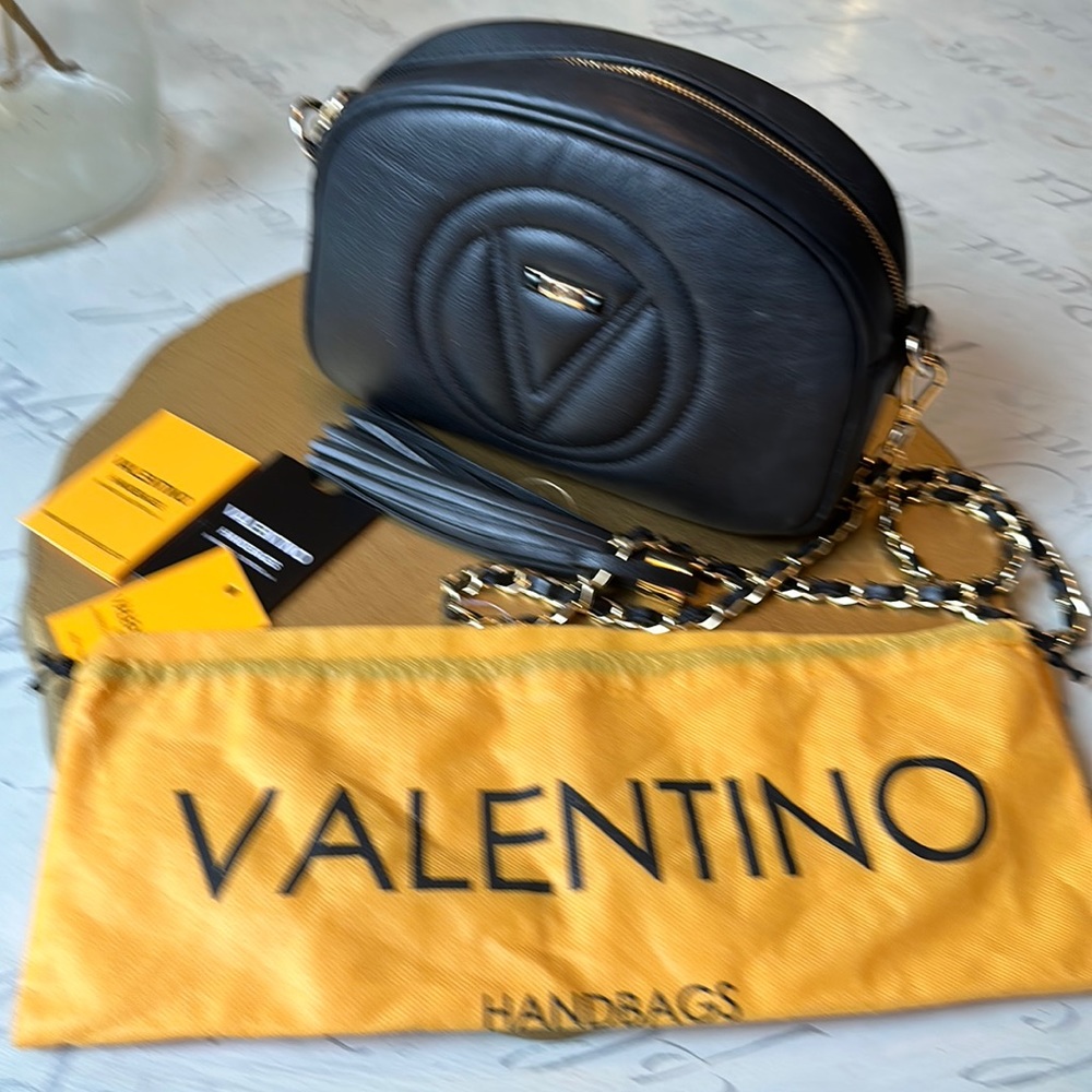 Valentino black leather Mia crossbody